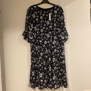 Brooks Brothers navy blue flower dress